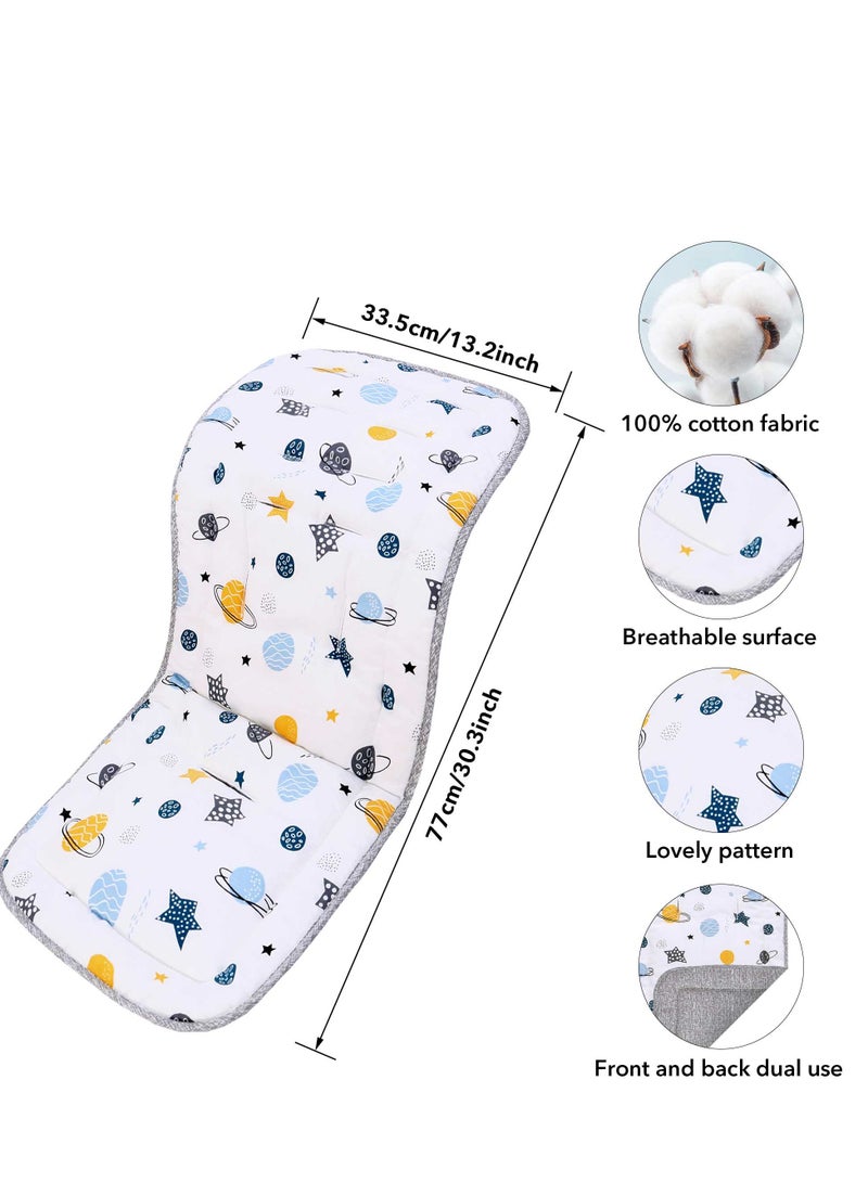Miracle Baby 1PCS  Soft Toddler Stroller Cushion, Toddler Car Seat Insert, Reversible Universal Breathable Stroller Mat, 100% Cotton Cover Toddler Seat Pad Liner - Image 2