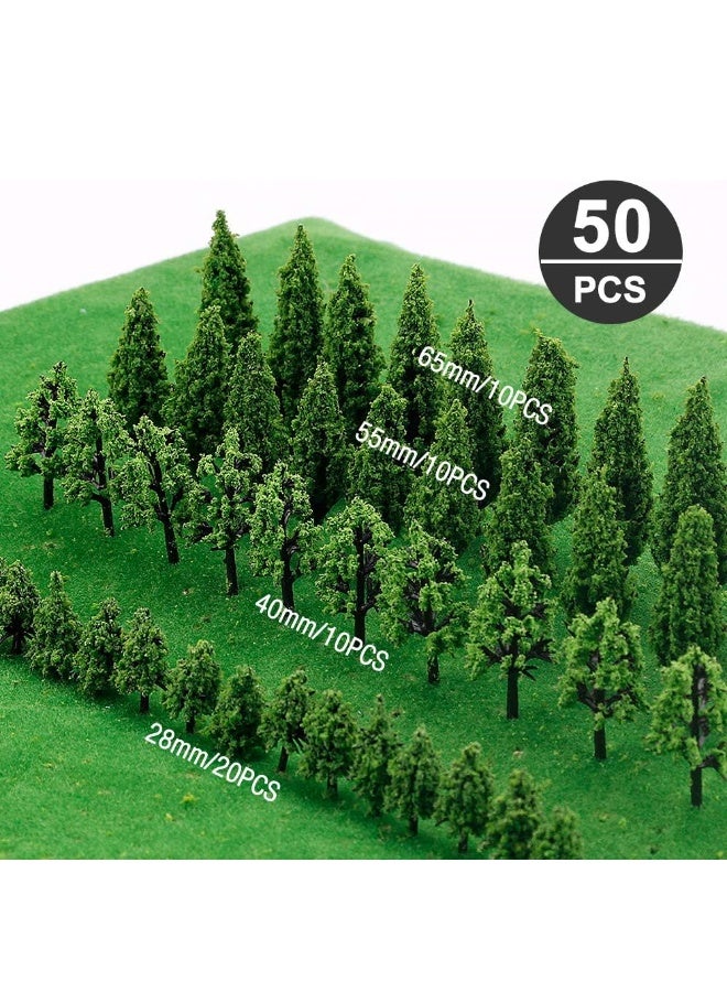 KOWVOWZ 50 Pieces Model Trees Mixed, Model Tree Diorama Tree, Mixed Model Trees, Miniature Landscape Trees for DIY Train Railways Scenery Landscape - Image 2