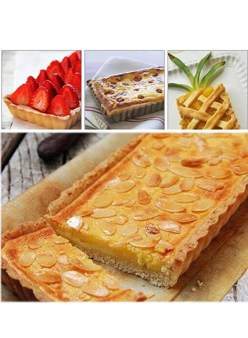 Excefore صينية تارت مستطيلة غير لاصقة فاخرة - 14 بوصة لصينية كيش مع قاعدة قابلة للإزالة - مثالية للفطائر، الكيش، كعكات الجبن، والحلويات - Image 3