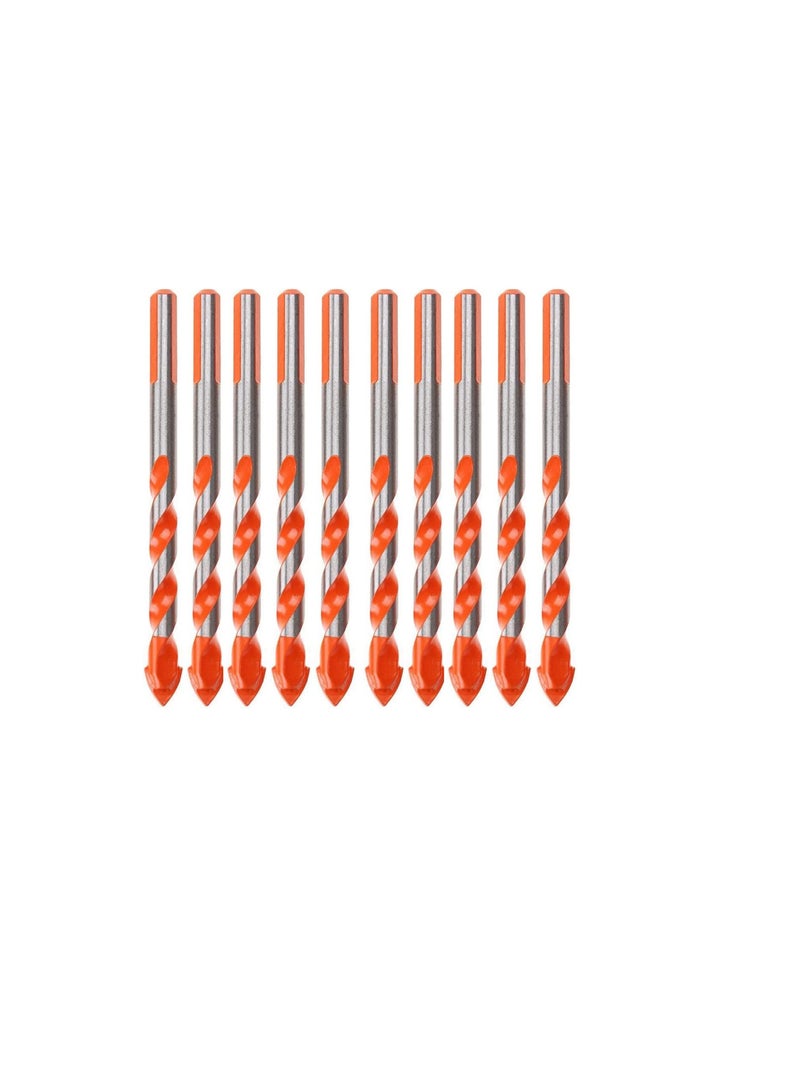 10Pcs Ceramic Tile Drill Bit Set for Tile Brick Glass Plastic and Wood Concrete Drill Bit - 6mm  - Image 1