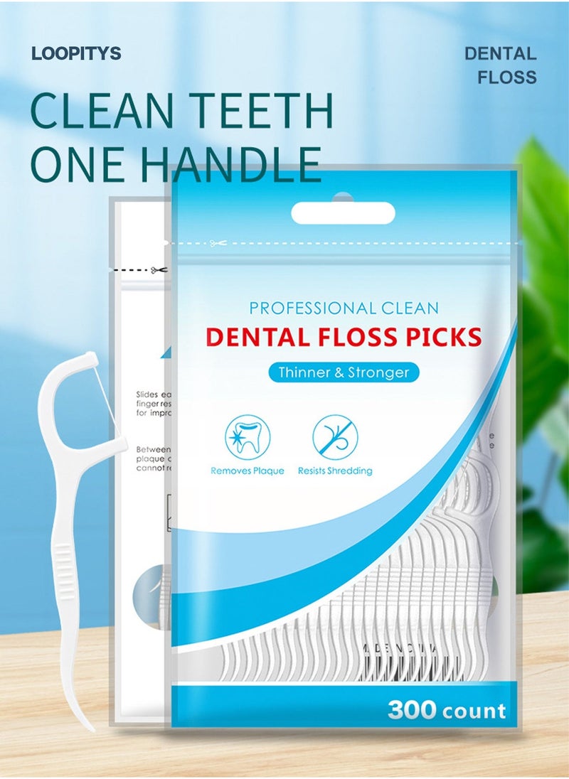 LOOPITYS 300-pcs dental floss toothpick,teeth stick,tooth picks,floss picks,teeth cleaning，family size (300 picks) - Image 2