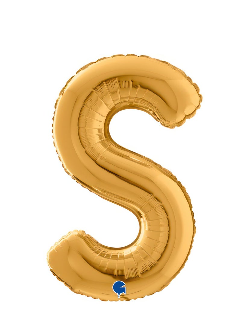 GRABO 26" Foil Balloon Letter S Gold  - Image 1