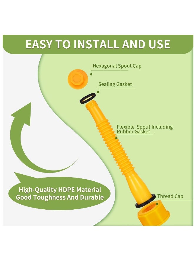Gas Can Spout Replacement, Anti-Spill Gas Can Nozzle Replacement, 2-Kit Gas Can Spouts No Leaky, Upgraded Replacement Gas Can Spout with Flexible Nozzle, Gas Can Vent, Fit for Most 1/2/5/10 Gal Can - Image 3