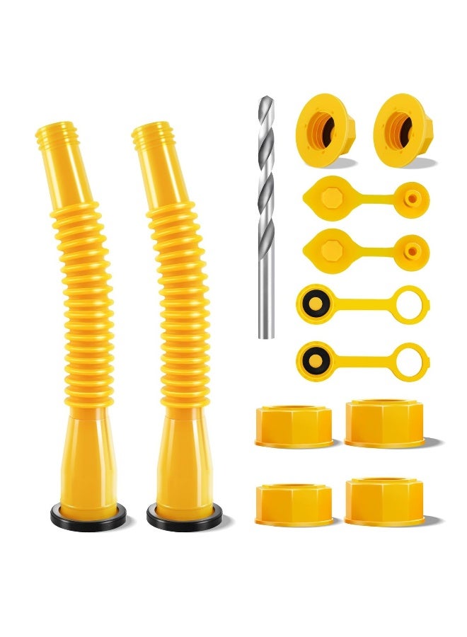 Gas Can Spout Replacement, Anti-Spill Gas Can Nozzle Replacement, 2-Kit Gas Can Spouts No Leaky, Upgraded Replacement Gas Can Spout with Flexible Nozzle, Gas Can Vent, Fit for Most 1/2/5/10 Gal Can - Image 1