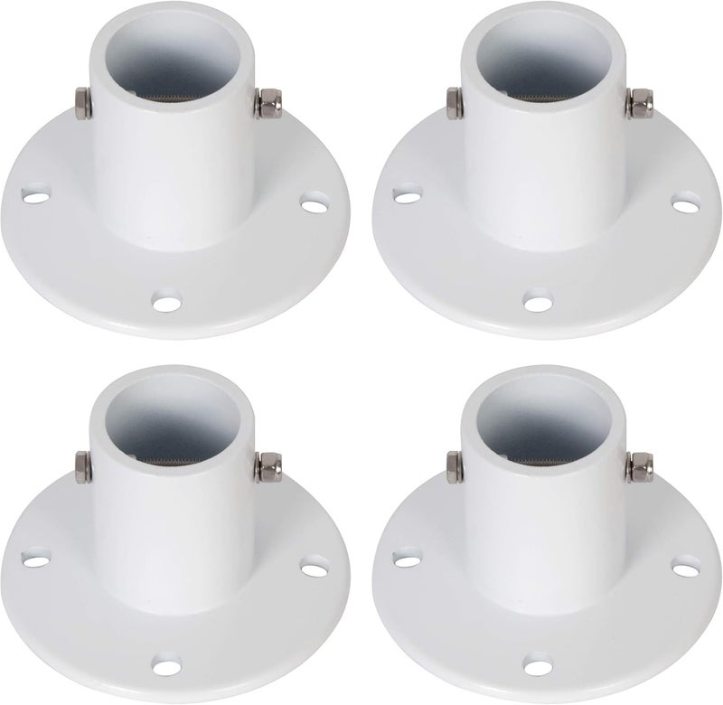ECOTRIC Replacement Deck Anchor Flange Cast Aluminum Above Ground Pool Ladders and Handrails - 1 7/8” Inch Diameter of 1.9"(4PC) - Image 1