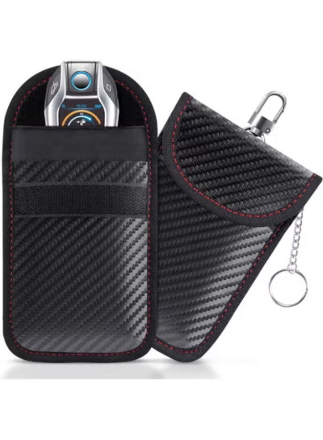 COYO حقيبة فاراداي لحافظة المفتاح (1 عبوة)، واقي قفص فاراداي، واقي إشارة RFID للسيارة، واقي حافظة المفتاح مانع السرقة من مادة ألياف الكربون مزدوجة الطبقات - Image 1