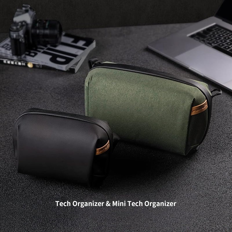 PGYTECH Mini avel Tech Organizer, Waterproof Tech Pouch, Electronics Accessories Organizer Travel Carrying Case, Organizer Bag for Cables, Cord, Phone Batteries, Charger, Green - Image 4