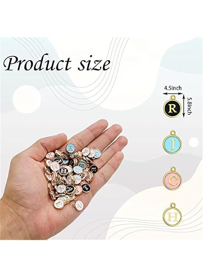 Letter Charms 104 Pieces Mixed Double Sided Alphabet Charms Initial Charms A-Z Letter Pendants Beads Enamel Charms for Bracelet Necklace Earing Jewelry Making - Image 5