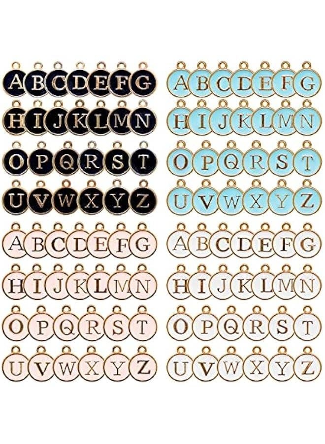 Letter Charms 104 Pieces Mixed Double Sided Alphabet Charms Initial Charms A-Z Letter Pendants Beads Enamel Charms for Bracelet Necklace Earing Jewelry Making - Image 1