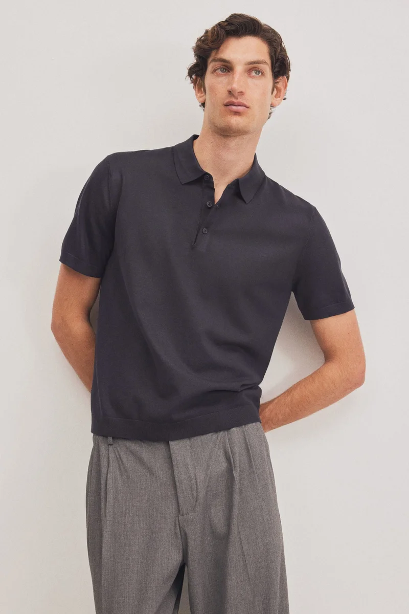H&M Regular Fit Fine-knit polo shirt
