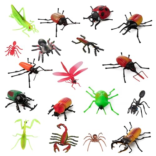 SCS Direct Toy Bug Action Figure 30pc Playset-15 Unique Giant Insects-Grasshoppers, Beetles, Spiders & More- 2-4" Realistic Fake Bugs, Great for Pranks, Pretend Play, Kids Gifts, Summer Camp, Beach & Sandbox Toy - Image 2
