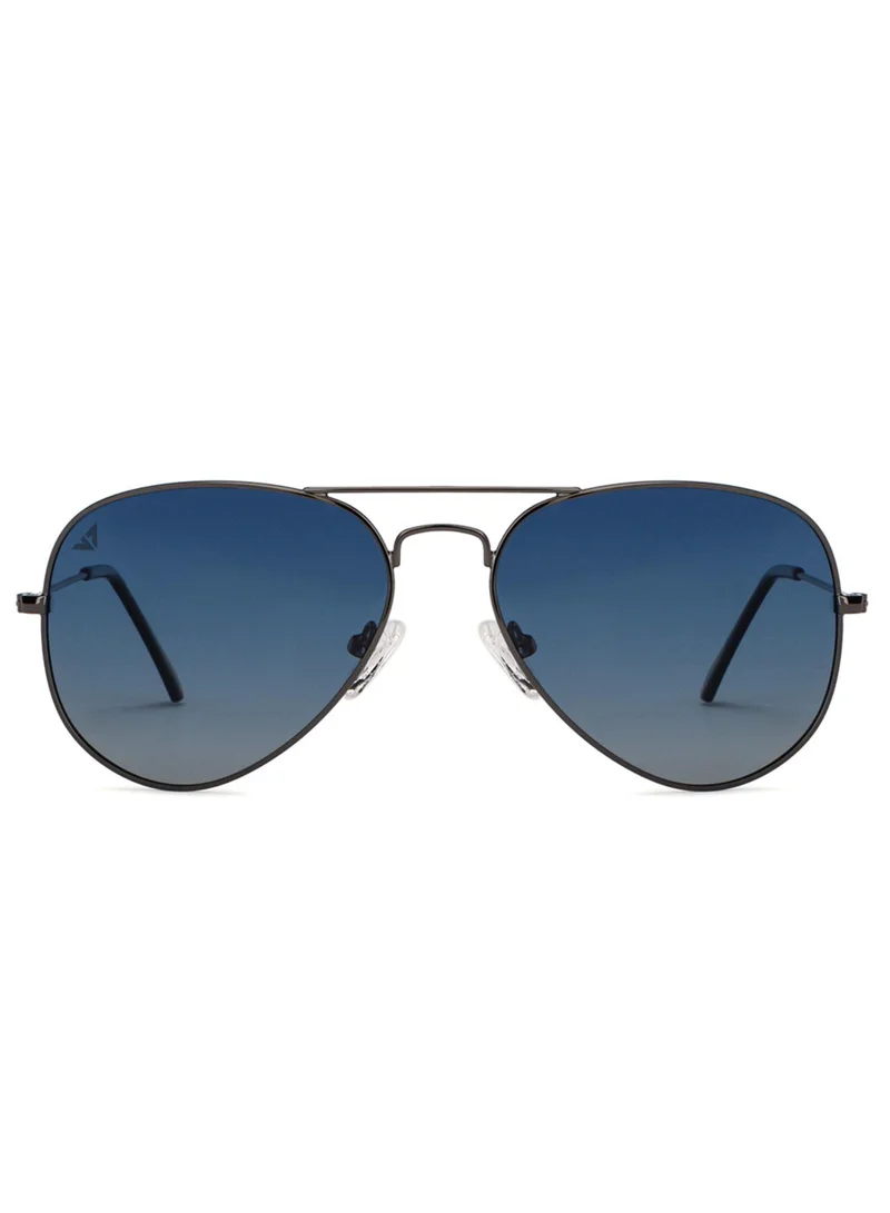 فينسينت تشيس Vincent Chase By Lenskart | Gunmetal Blue Full Rim Pilot Branded Latest and Stylish Sunglasses | Polarized and 100% UV Protected | Men &amp; Women | Medium | VC 5158/P