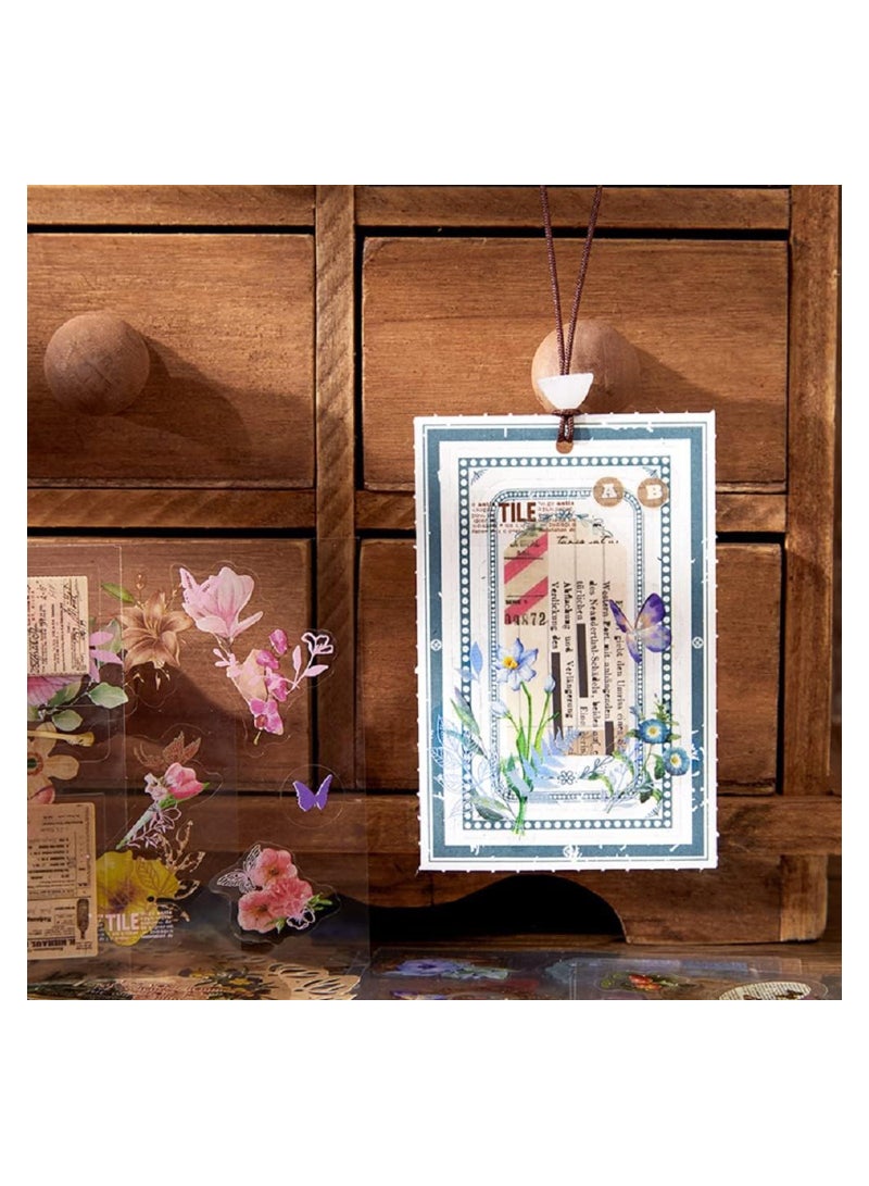 Excefore 100 Sheets Vintage Nature Stickers for Junk Journal Supplies, Retro Flower Butterfly Plant Mushroom Decorative Stickers for Scrapbook, DIY Crafts Album Phone Cases Laptops Notebook (Vintage Estate) - Image 4