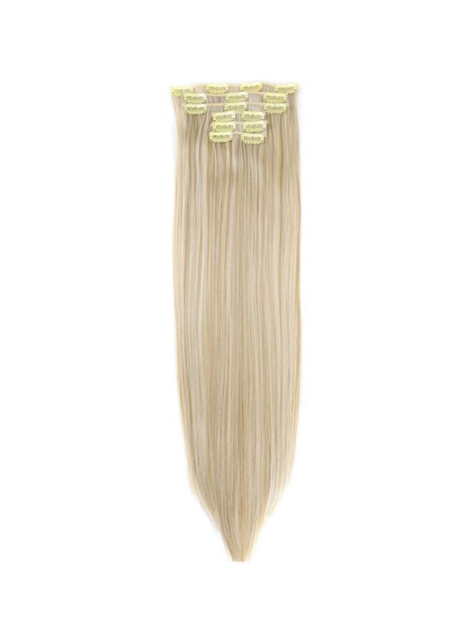 NIBEMINENT 6-Piece Straight Hair Extension Blonde 22inch