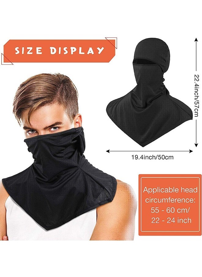 Generic Balaclava Long Neck Face Mask Cover, UV Sun Protection Breathable Polyester Face Mask, Outdoor Sports Breathable Headgear(Black)  - Image 2