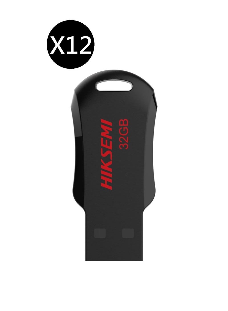 HIKSEMI Bundle Of 12 32GB USB 2.0 Flash Drive, Black | HS-USB-M200R 32G RNB