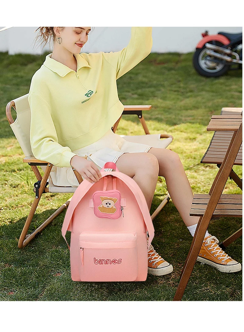 Binnes Premium 14-inch Kids Backpack Light Weight Water Resistant Multifunctional School Backpack for Girls and Boys, BNS6015, Pink