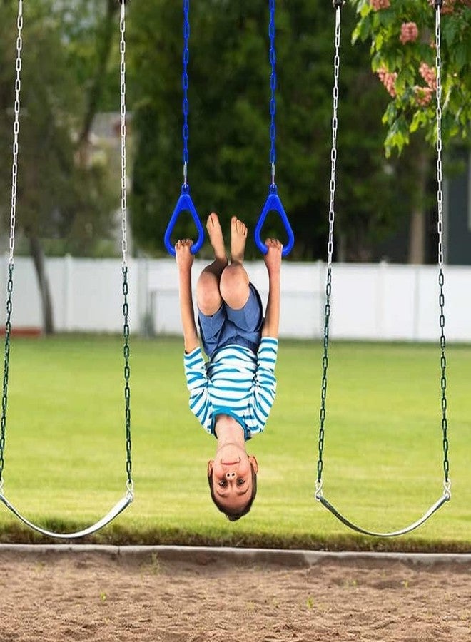 SSD RC SSD Trapeze bar for Kids Ring Set for Kids/Adults Sports Outdoor & Indoor Gym Swing (NEVYBLUE, Round) - Image 2