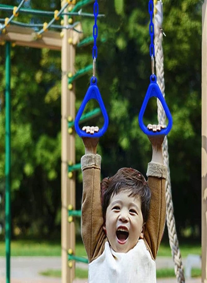 SSD RC SSD Trapeze bar for Kids Ring Set for Kids/Adults Sports Outdoor & Indoor Gym Swing (NEVYBLUE, Round) - Image 3