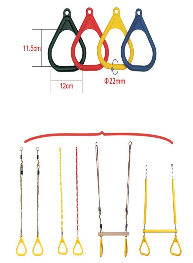 SSD RC SSD Trapeze bar for Kids Ring Set for Kids/Adults Sports Outdoor & Indoor Gym Swing (NEVYBLUE, Round) - Image 4