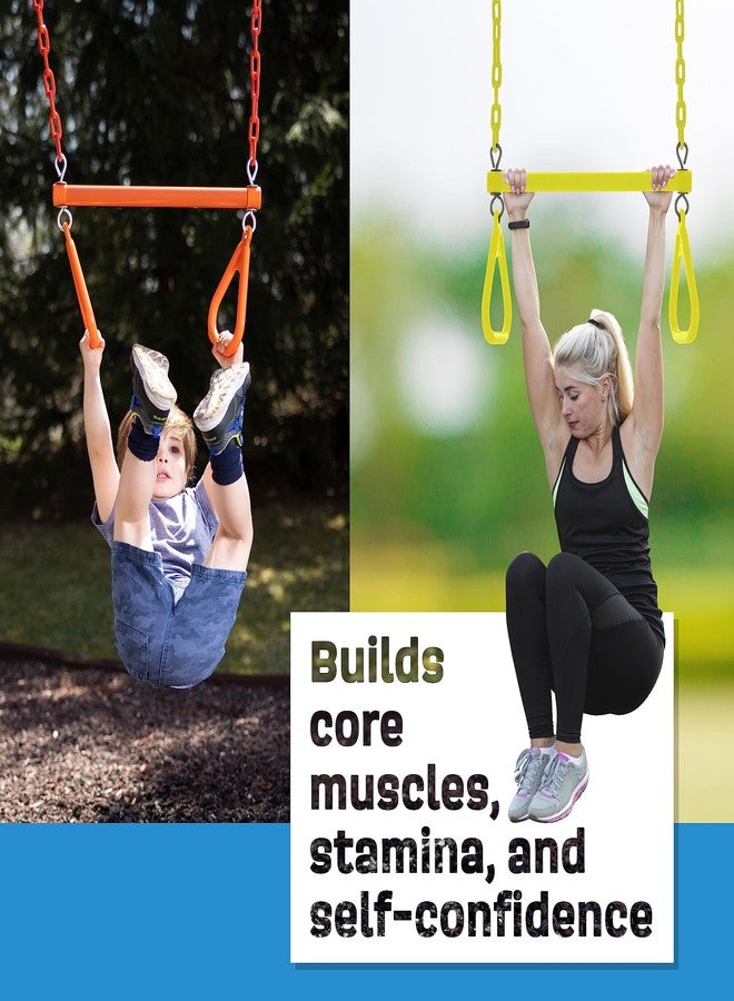 SSD RC SSD Trapeze bar for Kids Ring Set for Kids/Adults Sports Outdoor & Indoor Gym Swing (NEVYBLUE, Round) - Image 5