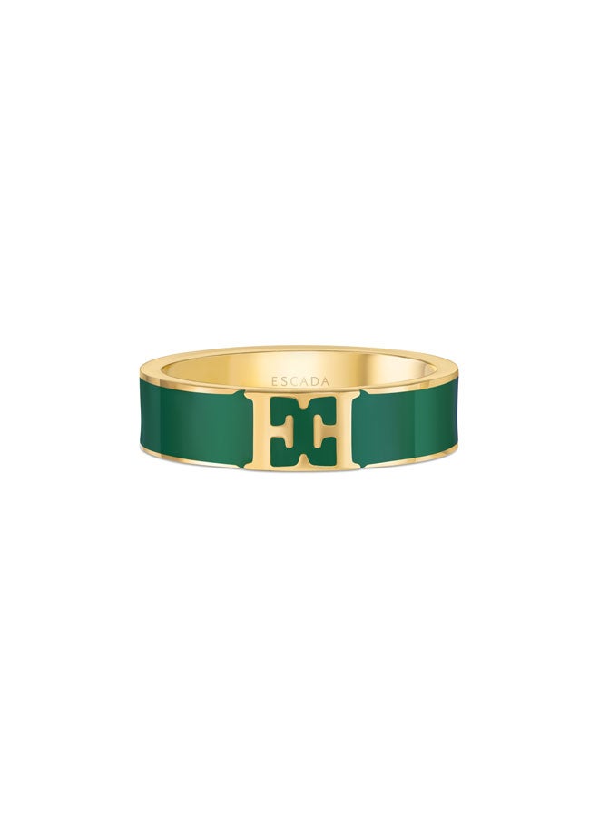ESCADA Scarlett Gold Plated and Green Enamel Ring for Women 52mm - Image 2
