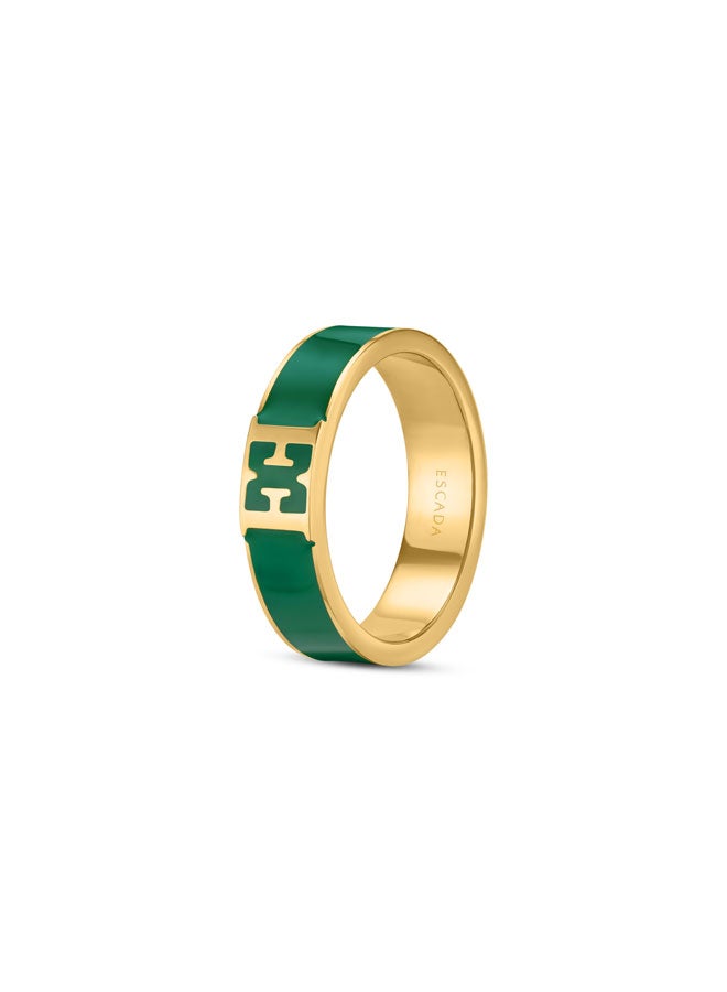 ESCADA Scarlett Gold Plated and Green Enamel Ring for Women 52mm - Image 1