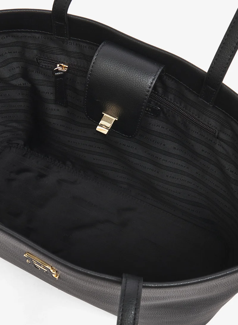 Tommy Hilfiger Black Logo Tote Bag for Women | Best Price UAE