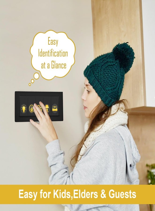 GLUN 600 Golden Vinyl Switchboard Stickers | 60+ Embossed Luxury Self-Adhesive Icons for Fan, Light, AC & Home Switch Buttons - Image 3