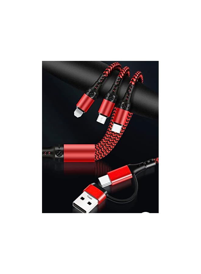 PROMASS charging cable 3 in 1 braided cable with fast multiple charging compatible with usb-c/micro usb/and ip with usb-c and usb charging port interchangeable - Image 4