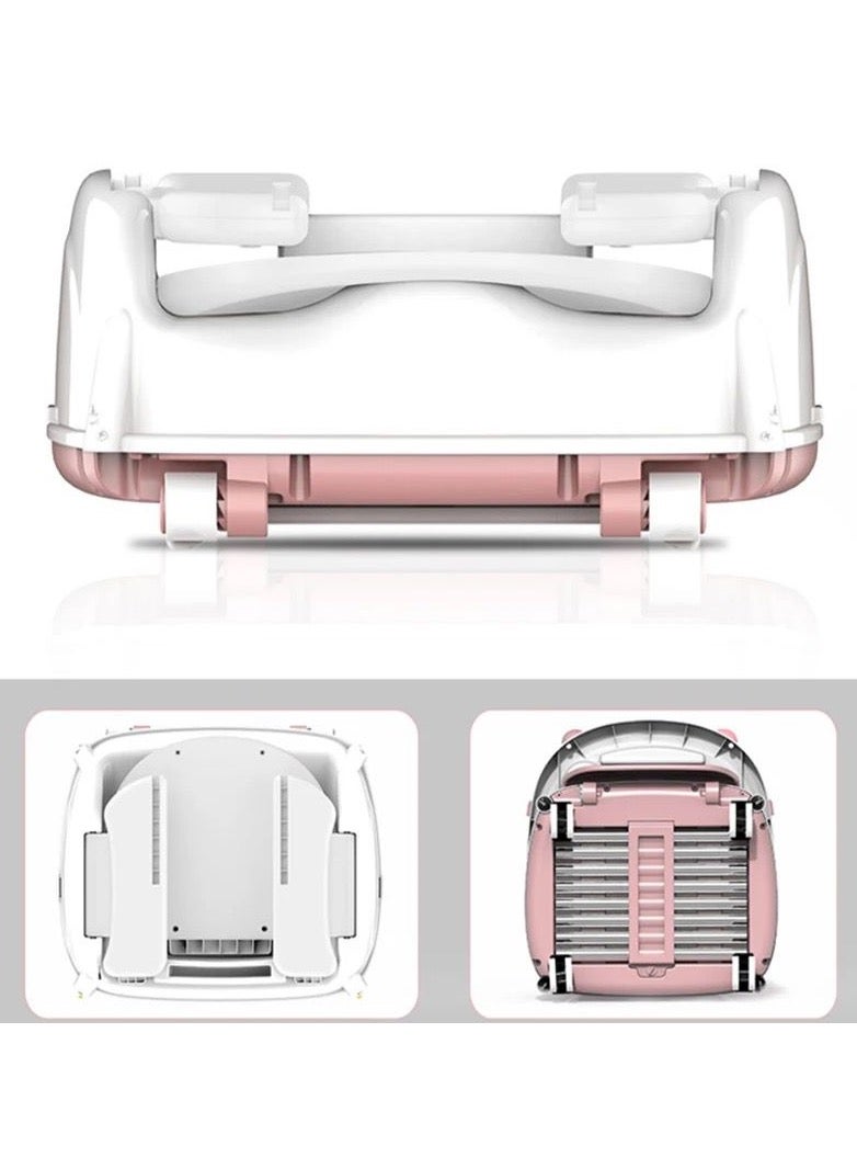 Umbrella 4 in 1 Convertible High Chair for Kids with Adjustable Height and Footrest, Baby Toddler Feeding Booster Seat with Tray, Wheels, Safety Belt and Cushion For 6 Months to 4 Years (pink) - Image 5