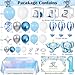 SNLN Elephant 1st Birthday Decorations Baby Boy First Birthday Supplies with Blue Balloon Arch Kit Backdrop Elephant Star Hot Ait Number 1 Foil Balloosn ONE Box Tablecloth One Year Old Bday Decor - Image 4
