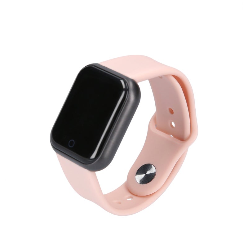 22mm Watch Band Soft Durable TPU Replacement Strap - Breathable Adjustable Pink Strap for Y68 Smart Bracelet - Image 1