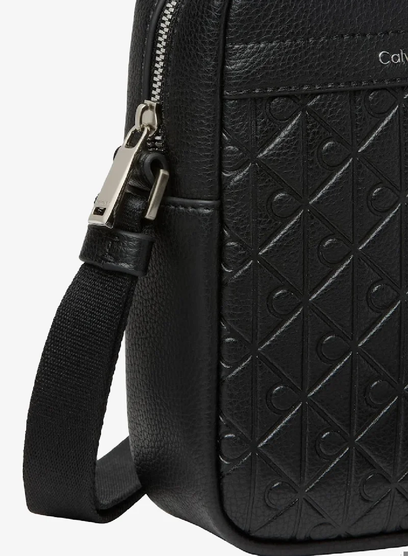 Calvin Klein Black All Over Print Slim Reporter Bag for Men | Best Price UAE