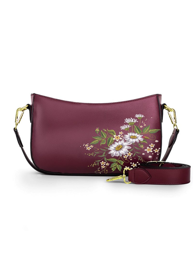 Tat 12-The Yellow & Green Geometric  Crossbody bags burgundy  - Image 1