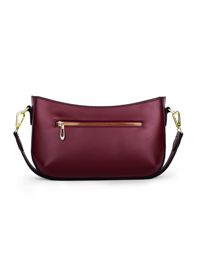 Tat 12-The Yellow & Green Geometric  Crossbody bags burgundy  - Image 3