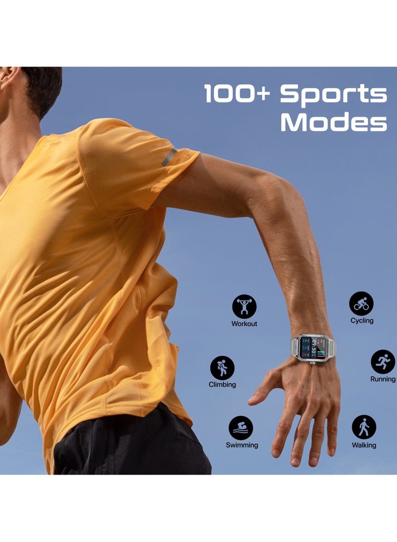 PROMATE Curved AMOLED Screen Smartwatch with Active Lifestyle Management, Durable Battery Life, 100+ Sports Modes, Heart Rate, Pedometer Sensors, and Real-Time Health Monitoring, XWatch-RM Silver - Image 4