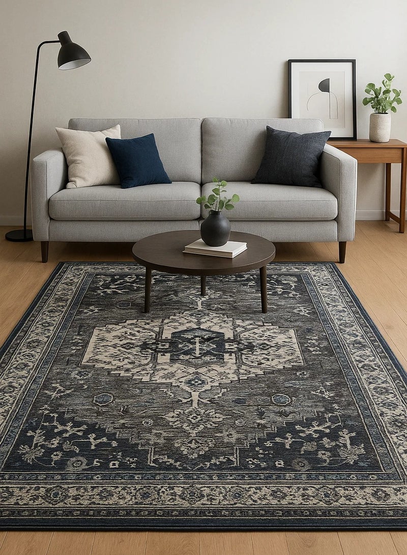 لوفت كندرا،سجادة،230×310سم،قماش،رمادي غامق،مضاد للانزلاق-7151/RN8-M - Image 1