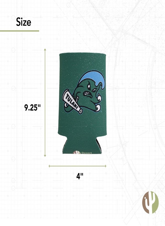 ديزرت كاكتوس حامل علب مشروبات من جامعة تولين، مصنوع من مادة عازلة للعلب، من نوع "جرين ويف"، عبوة واحدة من الفوم، سعة 12 أونصة، ذو جانب واحد (التصميم أ). - Image 3