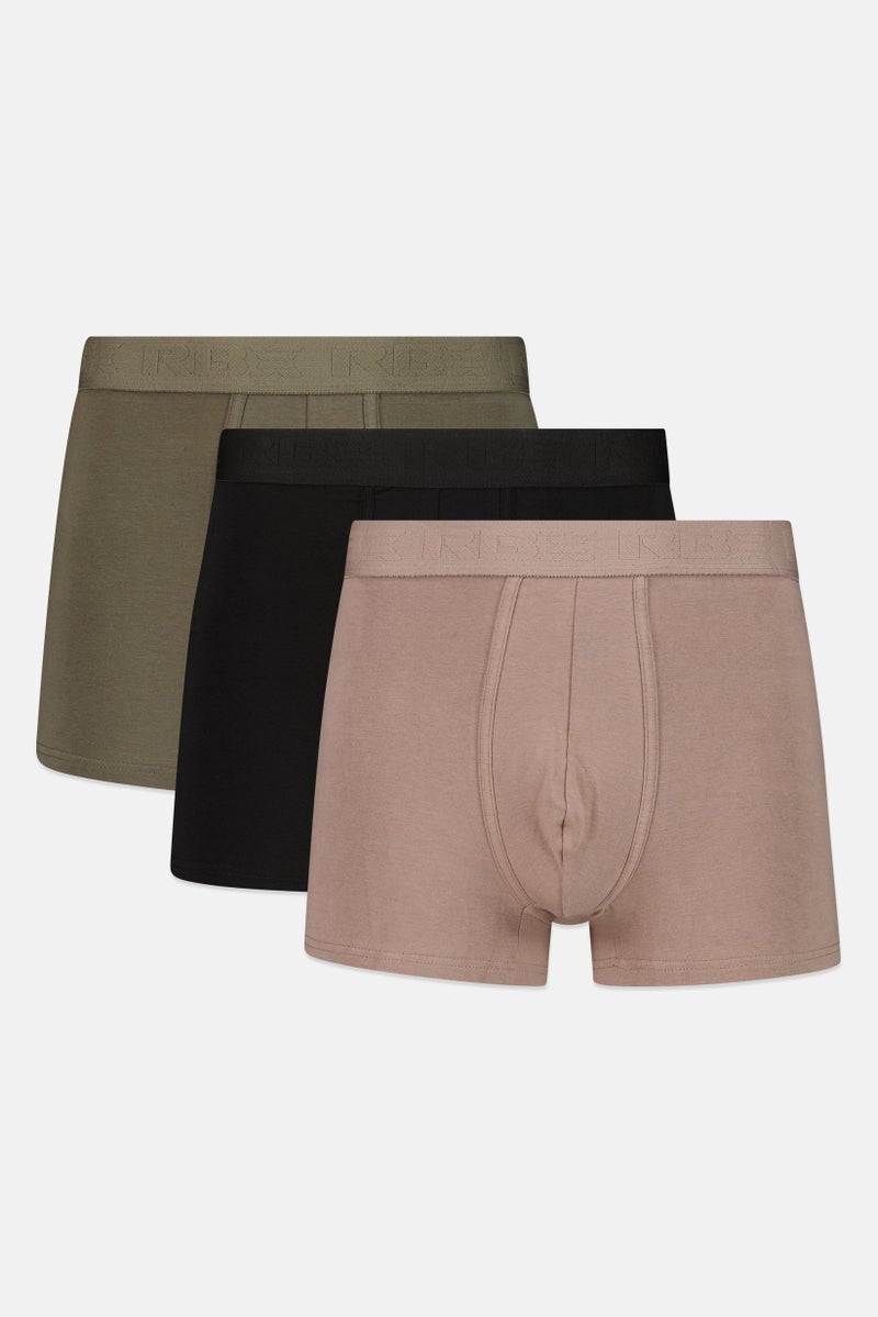 RBX Men 3 Piece Brand Logo Boxer Brief, Multicolor - Image 1