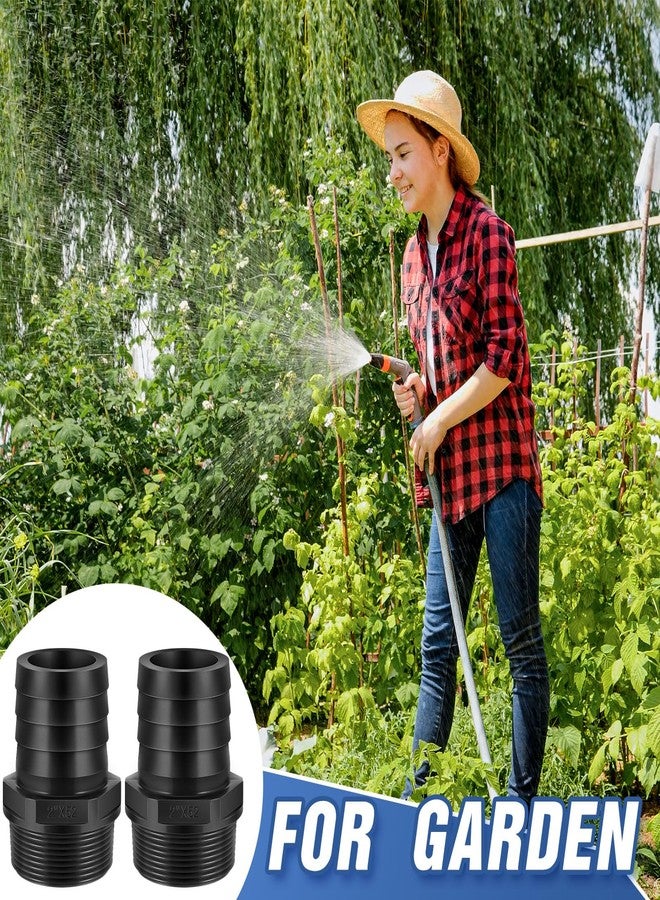Innconee 2 Pieces PVC Tube Fitting Adapter Barbed Hose Fittings Barbed x NPT Male(2",Black,2 Pcs) - Image 5