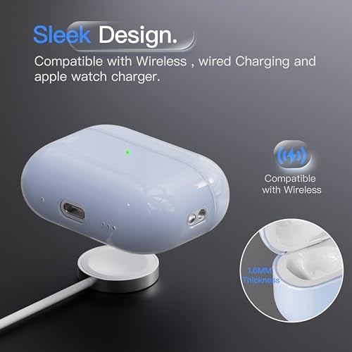 DamonLight Case for AirPods Pro 3 Never-Sretch-Out DamonLight Shock-Proof Protective Semi Hard Silicone Case Compatible with Apple Airpods Pro 3rd Generation (Ice Blue) - Image 5