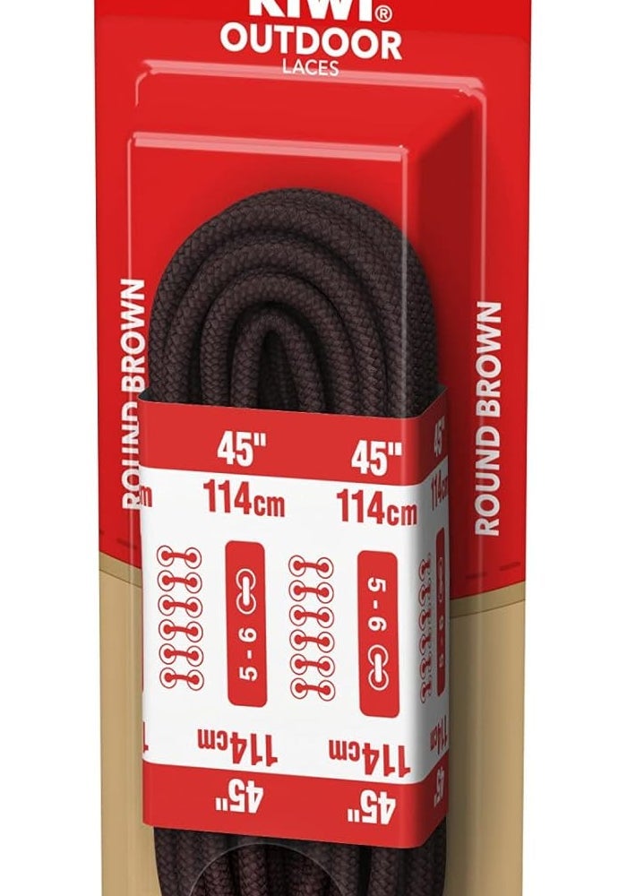KIWI Outdoor Round Laces in Brown - 45 Inch (114 cm) - Durable and Reliable Shoe Laces - Image 3