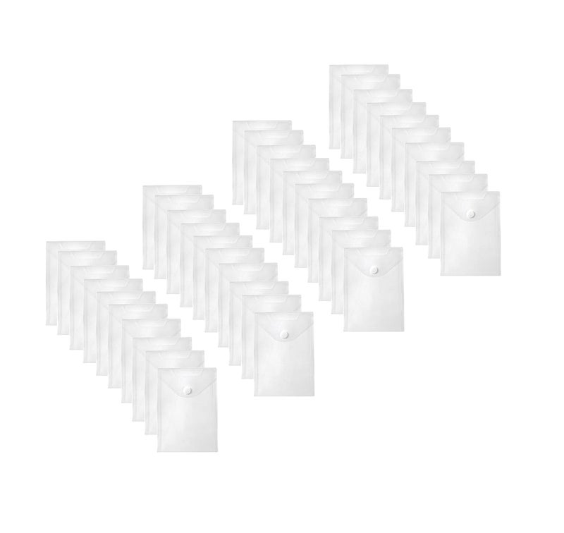 YESSART 7x9.8'' Clear Plastic Envelopes Hook Loop Closure Receipt Stickers Storage Holder 40 Pack (clear-40 Pack) - Image 1