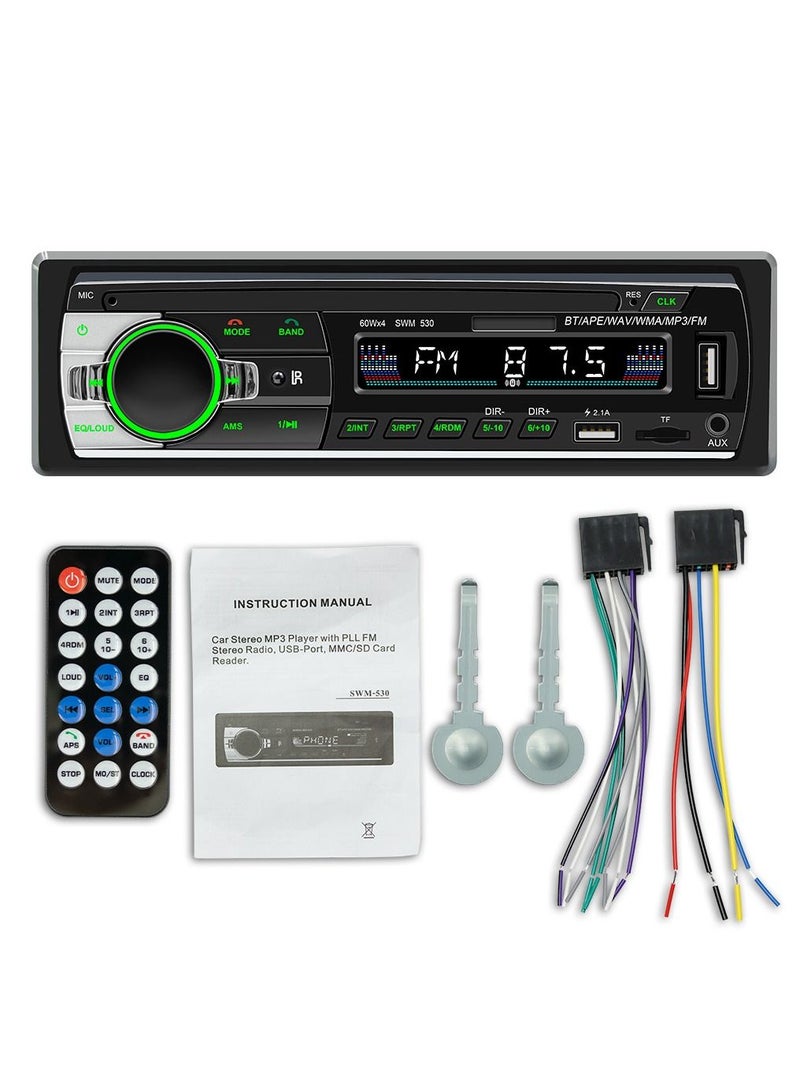 SWM Car Bluetooth Radio Music Player FM Radio Receiver Support  MP3 WMA WAV FLAC  - Image 1