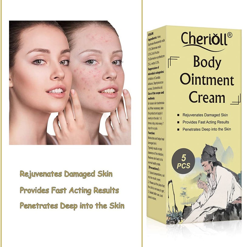 Cherioll Face Cream, Moisturising Cream, Body and Face Moisturizer for Dry Skin,5pcs - Image 2
