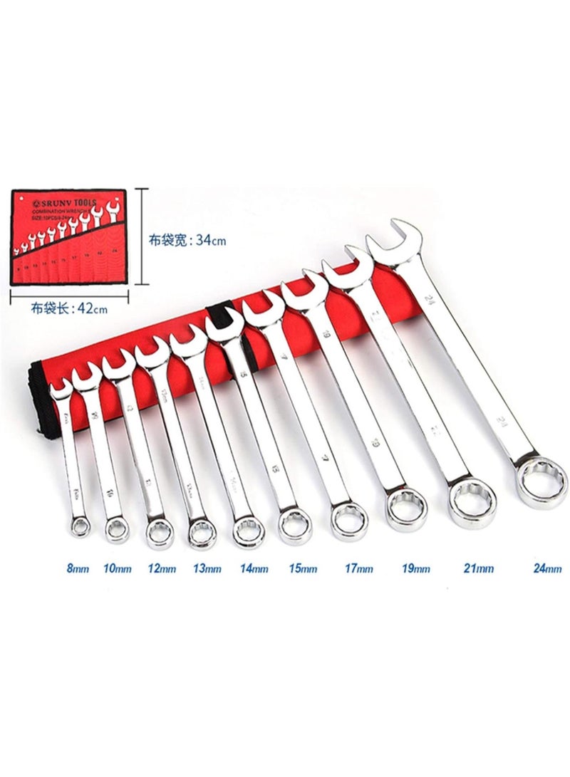 GGOOT Ratchet wrench set 10 Pcs of Double Open Wrench Set Plum Opening Combination Wrench Hardware Auto Repair Wrench Tool Set - Image 2