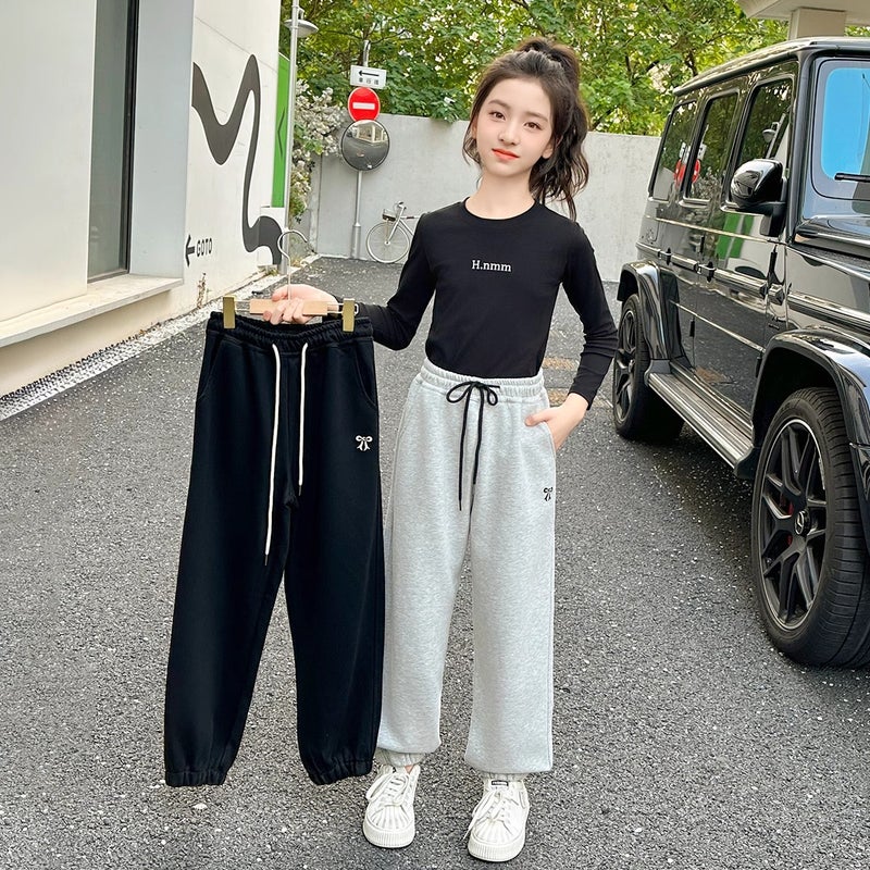 Girls' Casual Pants Children'S Wear Autumn Children'S Sweetpants Western Style Girls' Autumn Wear Sports Trousers - Image 1