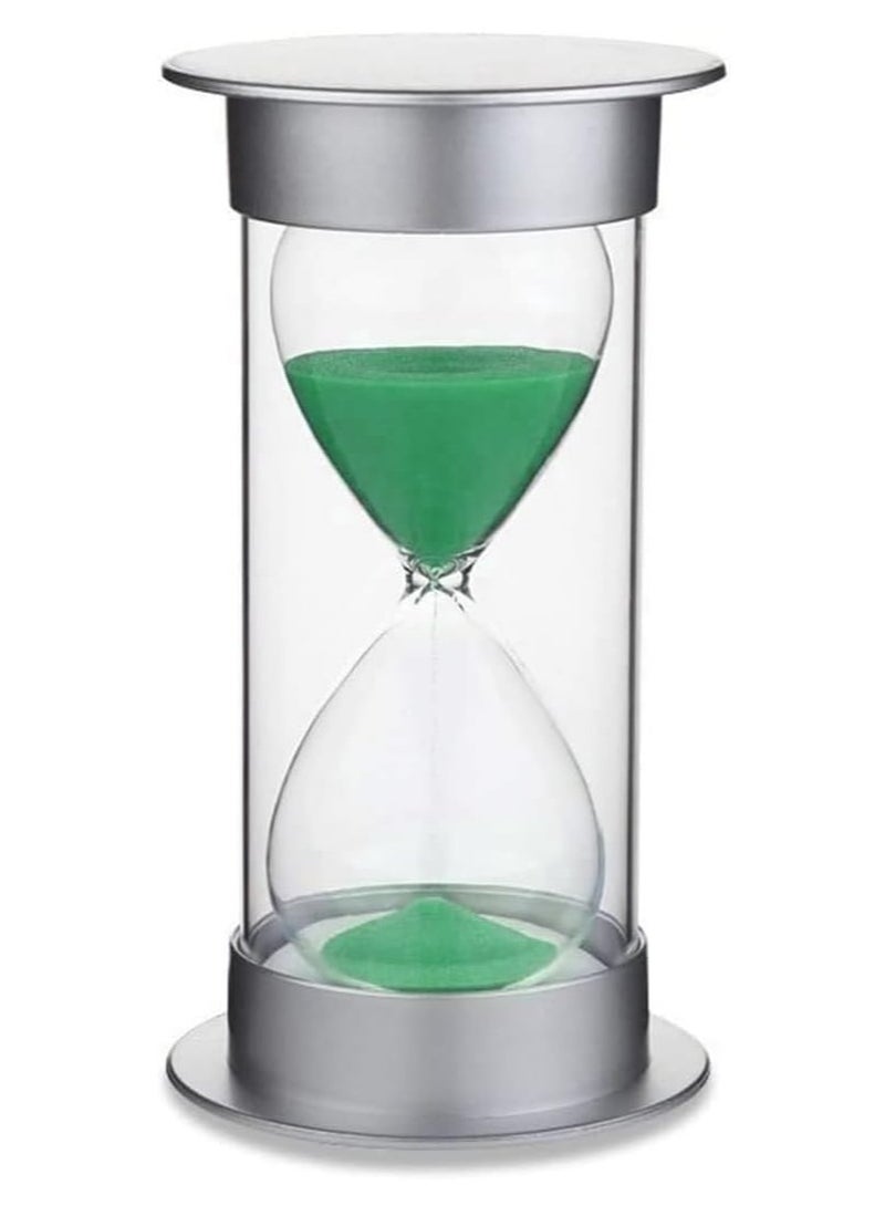 Rubik Sand Timer, 30 Minutes Creative Vintage Decorative Hourglass for Home Office Kitchen Decoration Ideal Gift for Kids & Adult (Green/Silver)  - Image 1