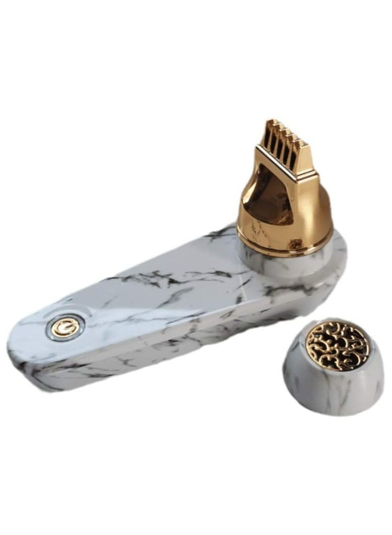 Burner Portable USB Incense Burner – Electric Handheld with Charging Cable (White) - Image 3